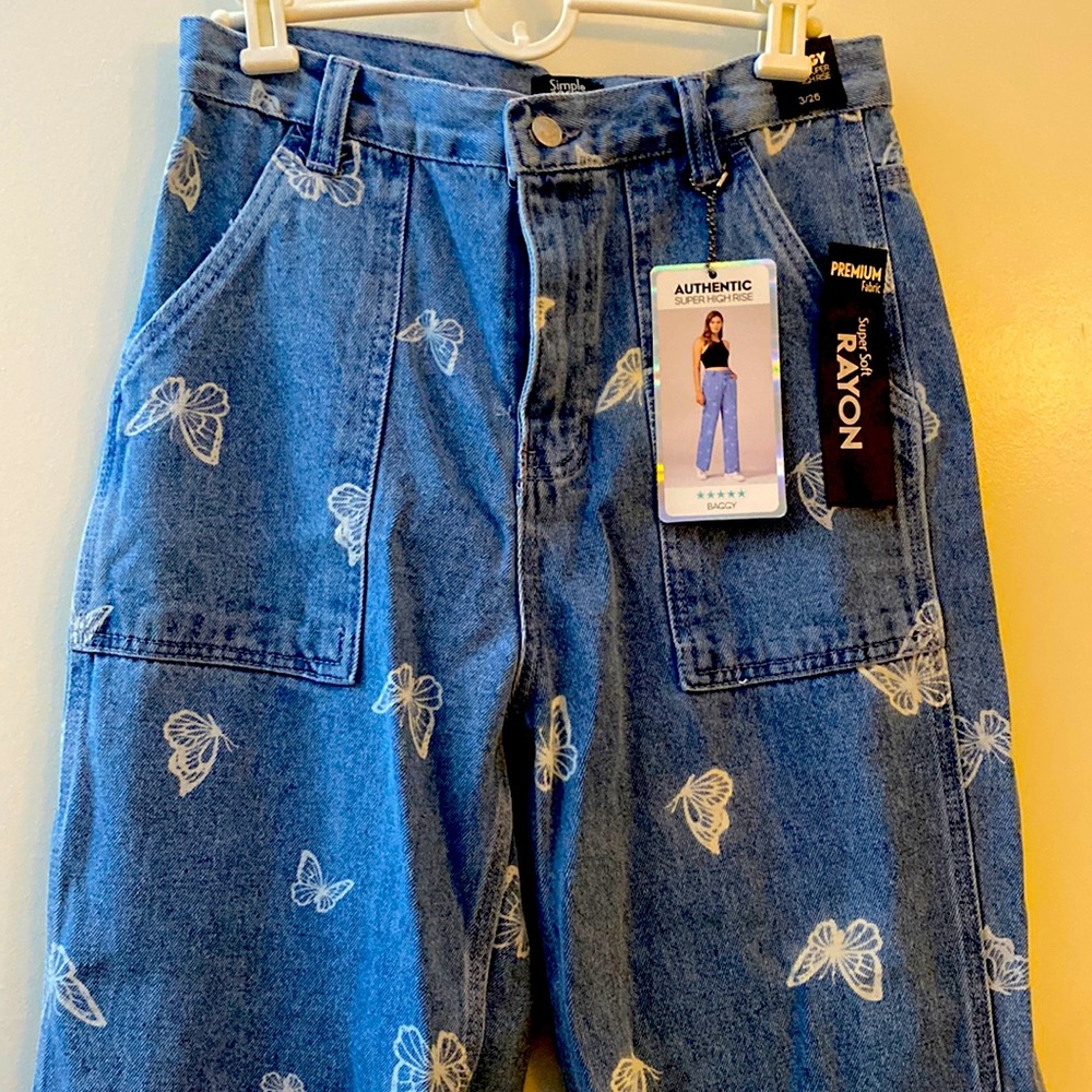 Super High Rise Butterfly Jeans, size: 3/26